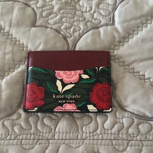 Kate Spade Burgundy and Floral Card Holder